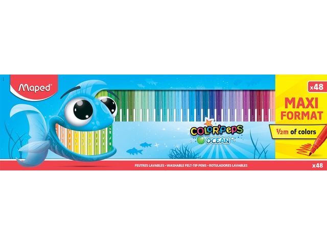 Kleurstift Maped Color Peps Ocean doos à 48 kleuren DiscountOffice nl