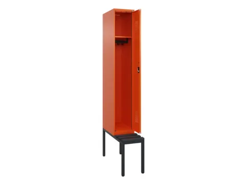 locker met bank,HxBxD 2120x300x815mm,1vak,vak B 300mm,cilinderslot
