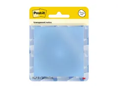 Memoblok Post-it 3M 73x73mm Transparant blauw