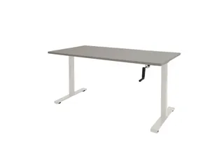 Slinger Bureau Zit-sta Wit Poot 160x80cm Blad Licht Grijs - 1