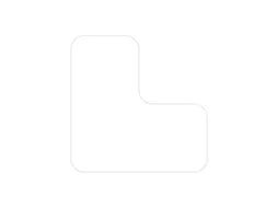 plaksymbool,L-vorm,markering HxB 100x100mm,polycarbonaat,wit