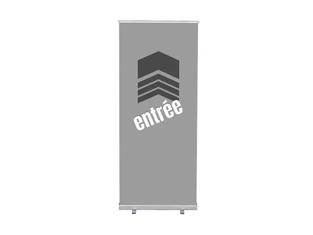 Roll-Banner 85x200 complete set met print "Entrée" Grijs