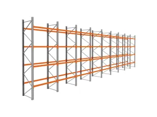 palletstelling,basis+8xaanbouw,HxBxD 4620x17425x1100mm,vakl. 3000kg - 1