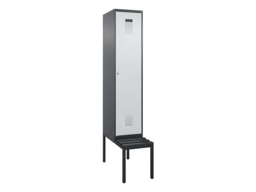 locker met bank,voor scheiding van kleding,HxBxD 2120x400x815mm,1vak