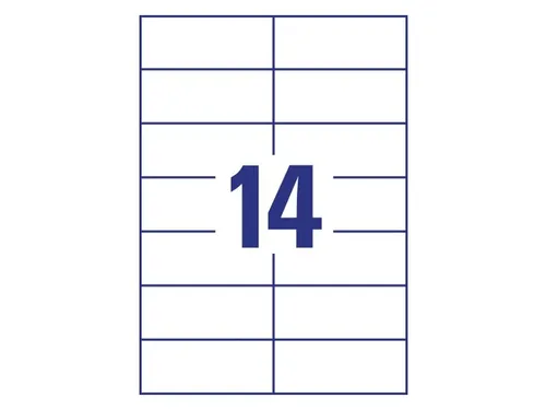 Etiket Avery Zweckform 3653 105x42.3Mm wit 1400stuks