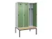 locker met bank,voor scheiding van kleding,HxBxD 2120x1200x815mm,3vak