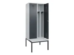 locker met bank,voor scheiding van kleding,HxBxD 2120x800x815mm,2vak