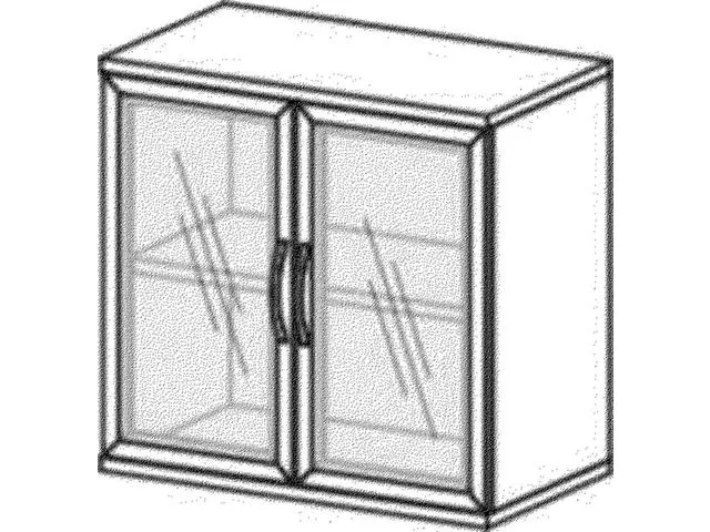 Vitrinekast 770X800X430Mm 1Xhouten Vloer 2 OH Romp onyxgrijs