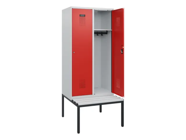 locker met bank,HxBxD 1950x800x815mm,2vak,vak B 400mm,cilinderslot