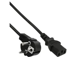 Kabel inLine STROOM C13 recht - CEE7/7 haaks 1,8 meter zwart