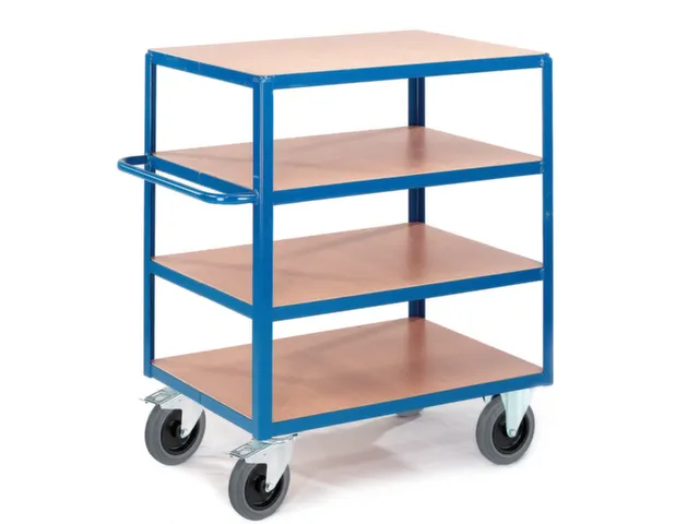 tafelwagen,draagverm. 600kg,4etage(s),laadvl. LxB 1200x800mm,houtetage