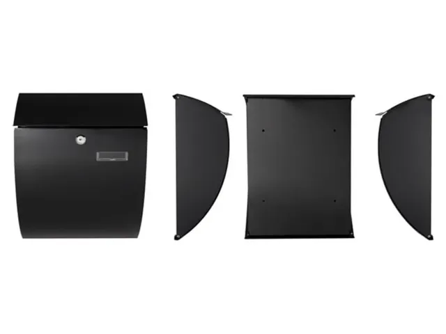 Brievenbus Nice Zwart Gebogen front, naamplaatje 2 sleutels 40x31x16cm