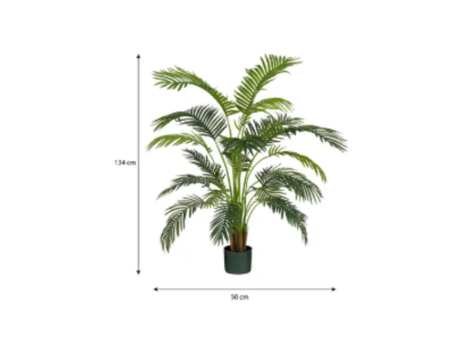 Kunstplant Mica Areca palm in pot groen 120x140cm