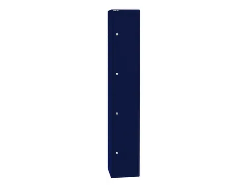 lockerkast,HxBxD 1802x305x305mm,1x4vakken,cil.-slot,romp oxfordblauw