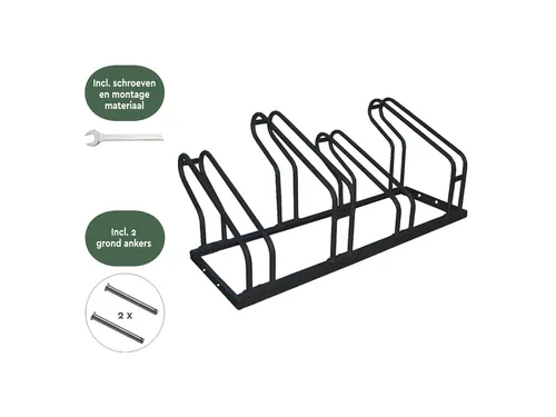 Fietsenrek BRASQ 4 fietsen BS400 zwart