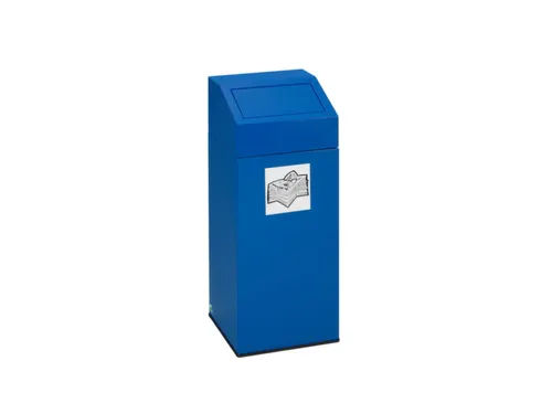Afvalverzamelaar 45 liter HxBxD 790x320x320mm sticker papier Blauw