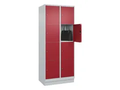 lockerkast,HxBxD 1950x800x500mm,2x4vakken,vak B 400mm,cil.-slot,sokkel