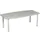 vergadertafel HxBxD 72x200x80cm vatvormig Lichtgrijs 4voeten Alu