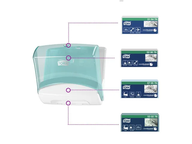 Tork 654000 W4 Gevouwen Reinigingsdoek Dispenser Performance Wit