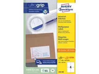 Etiket Avery Zweckform 3483-200 105x148mm A6 wit 800stuks - 1