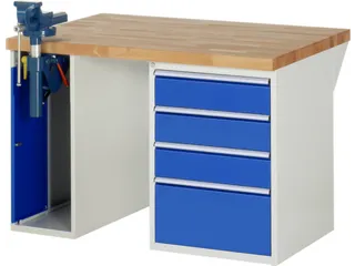werkbank,HxBxD 890x1250x900mm,beukblad,draagverm. 750kg,2containers - 1