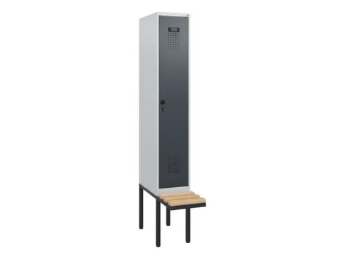 locker met bank,HxBxD 1950x300x815mm,1vak,vak B 300mm,draaigrendel