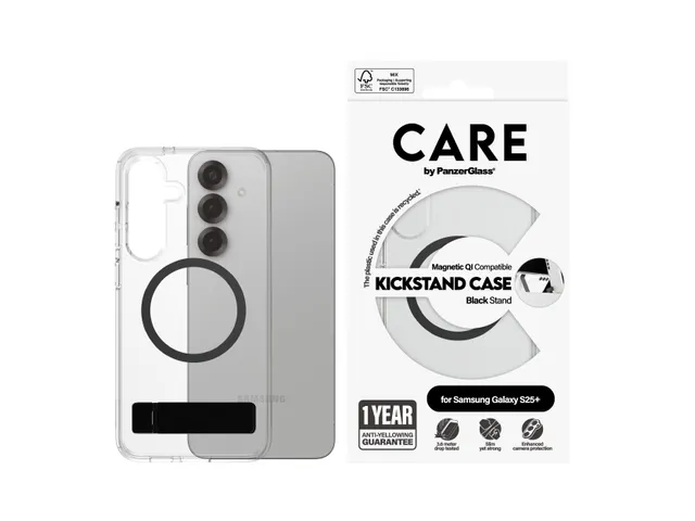 PanzerGlass CARE by Kickstand Case Transparent w. Qi Samsung Gal