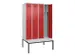 locker met bank,voor scheiding van kleding,HxBxD 2120x1200x815mm,4vak