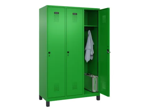 locker,HxBxD 1950x1200x500mm,3vak,vak B 400mm,draaigrendel,voeten