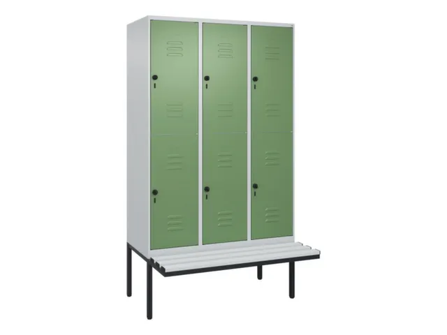 armoire vestiaire avec banc à deux niveaux HxlxP 2120x1200x815mm