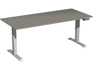 Elektrisch ihv bureau,HxBxD 730-1230x1800x800mm,blad onyxgrijs - 1
