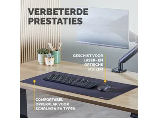 Bureau-onderlegger Fellowes Breyta zwart 80x40cm - 12