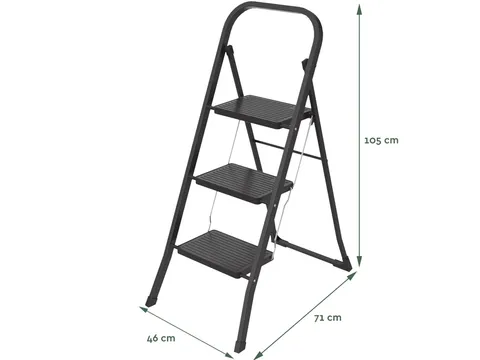 Huishoudtrap BRASQ 3 treden SL300 zwart