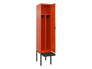 locker met bank,voor scheiding van kleding,HxBxD 2120x400x815mm,1vak - 1