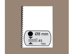 Bindrug GBC 8mm 21-rings A4 zwart 100stuks