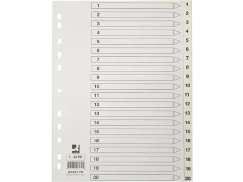 Tabbladen PP Set 1-20 Met Indexblad A4 11-Gaats Wit Personaliseerbaar