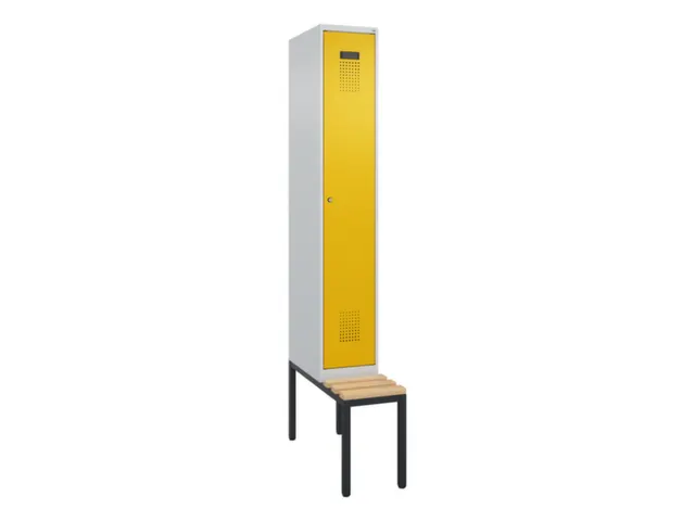 locker met bank,voor scheiding van kleding,HxBxD 2120x300x815mm,1vak