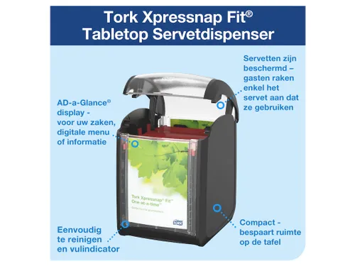Servetdispenser Tork Xpressnap tabletop N14 zwart 272900