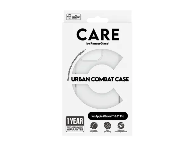 PanzerGlass CARE by Urban Combat Case Transparent iPhone 16 Pro,