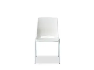 Kunststof kuipstoel,4voeten snow,zitting PP vanille - 3