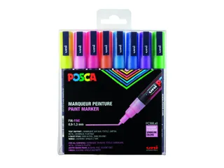 Verfstift Posca PC3M Fijne punt 0,9-1,3mm 8 stuks glitter pastelkleure - 1