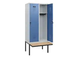 locker met bank,HxBxD 1950x800x815mm,2vak,vak B 400mm,draaigrendel