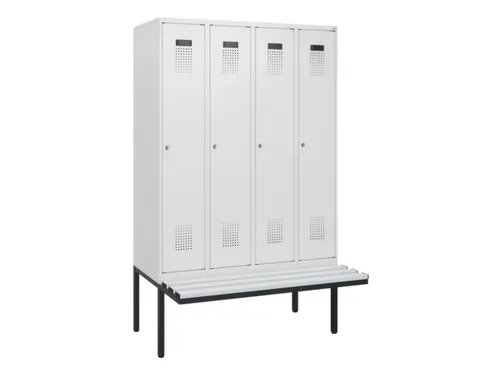 locker met bank,HxBxD 1950x1200x815mm,4vak,vak B 300mm,cilinderslot