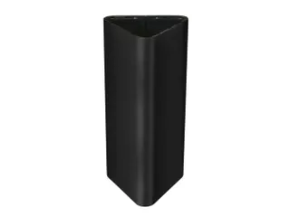 afvalbak,60l,HxBxD 800x380x380mm,romp staal zwart,gesloten - 1