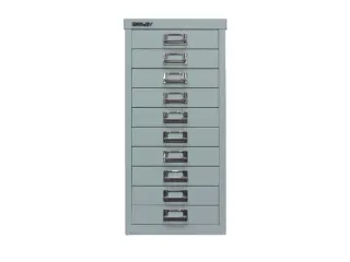 kantoor-ladekast HxBxD 590x278x380mm 10 laden romp zilverkleurig staal - 3
