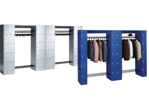 locker met kapstok,HxBxD 1950x3720x480mm,romp RAL7021,front RAL7021