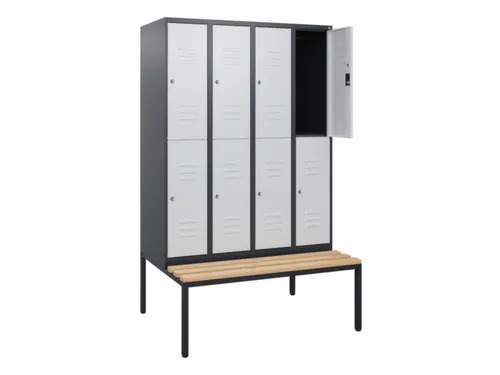 Dubbeldekse dekenkist,HxBxD 1950x1200x815mm,4x2vak.,vak B 300mm