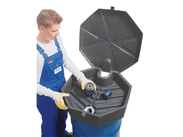 trechter,v. 200l vat,HxØ 190x690mm,m. deksel