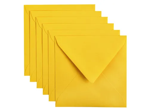 Envelop Papicolor 140x140mm Dottergeel Gegomd