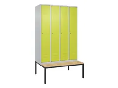 Armoire vestiaire avec banc HxlxP 2120x1200x815mm 4compart.